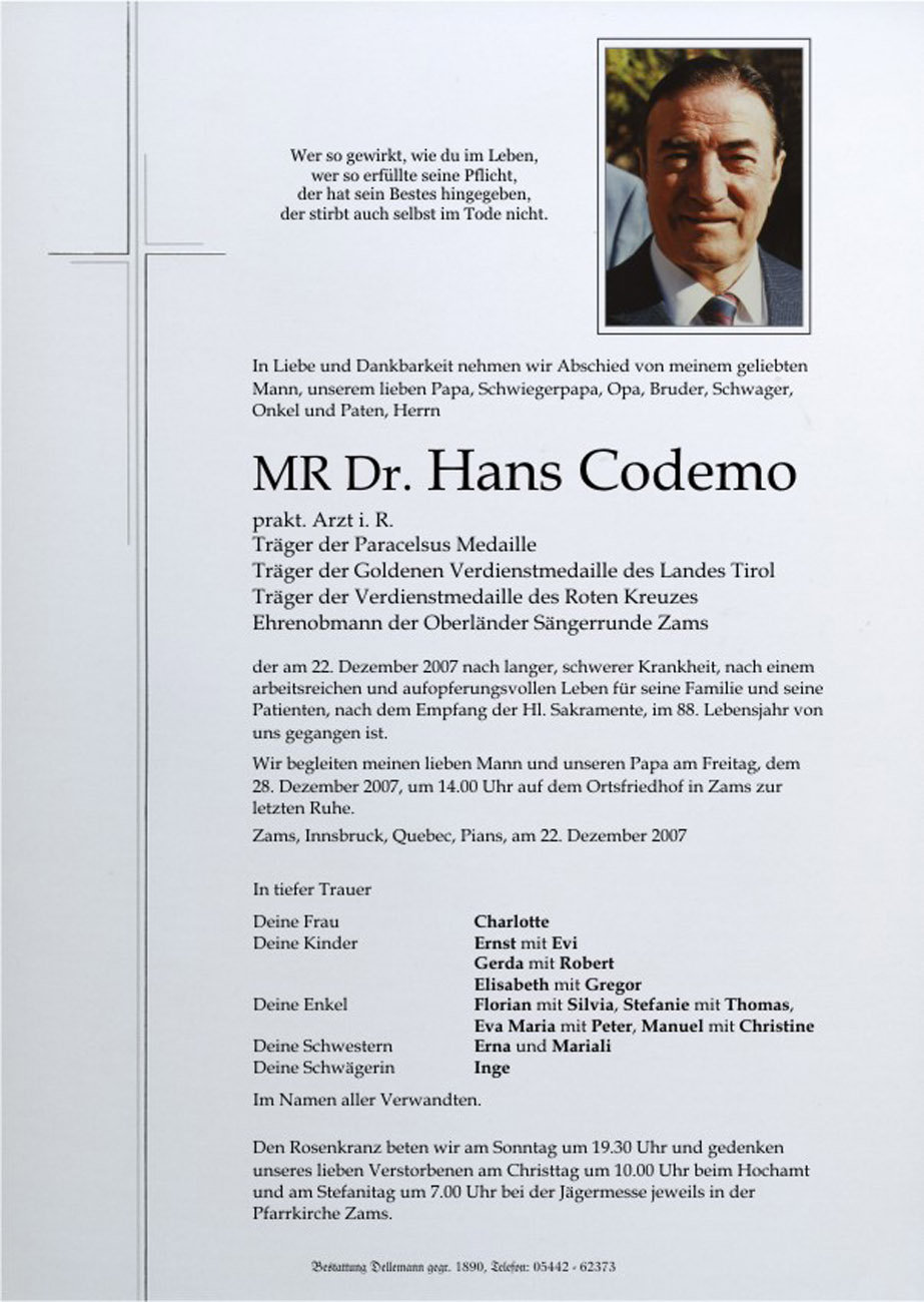 MR Dr. Hans Codemo 