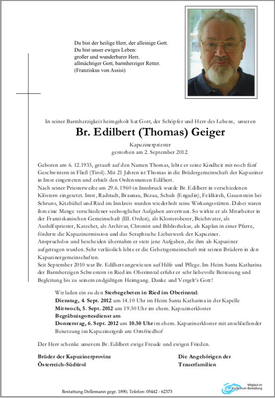   Br. Edilbert (Thomas) Geiger