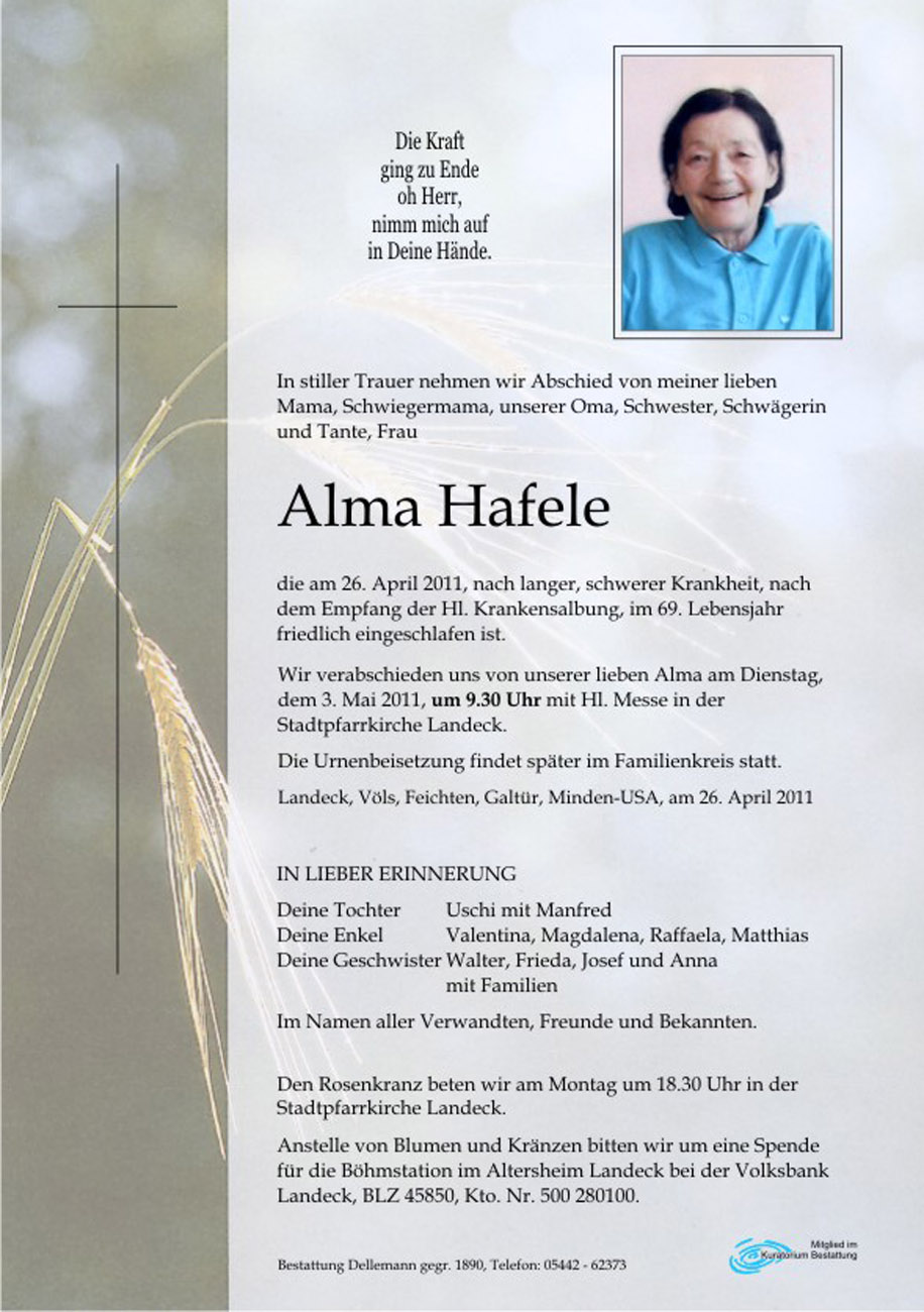   Alma Hafele