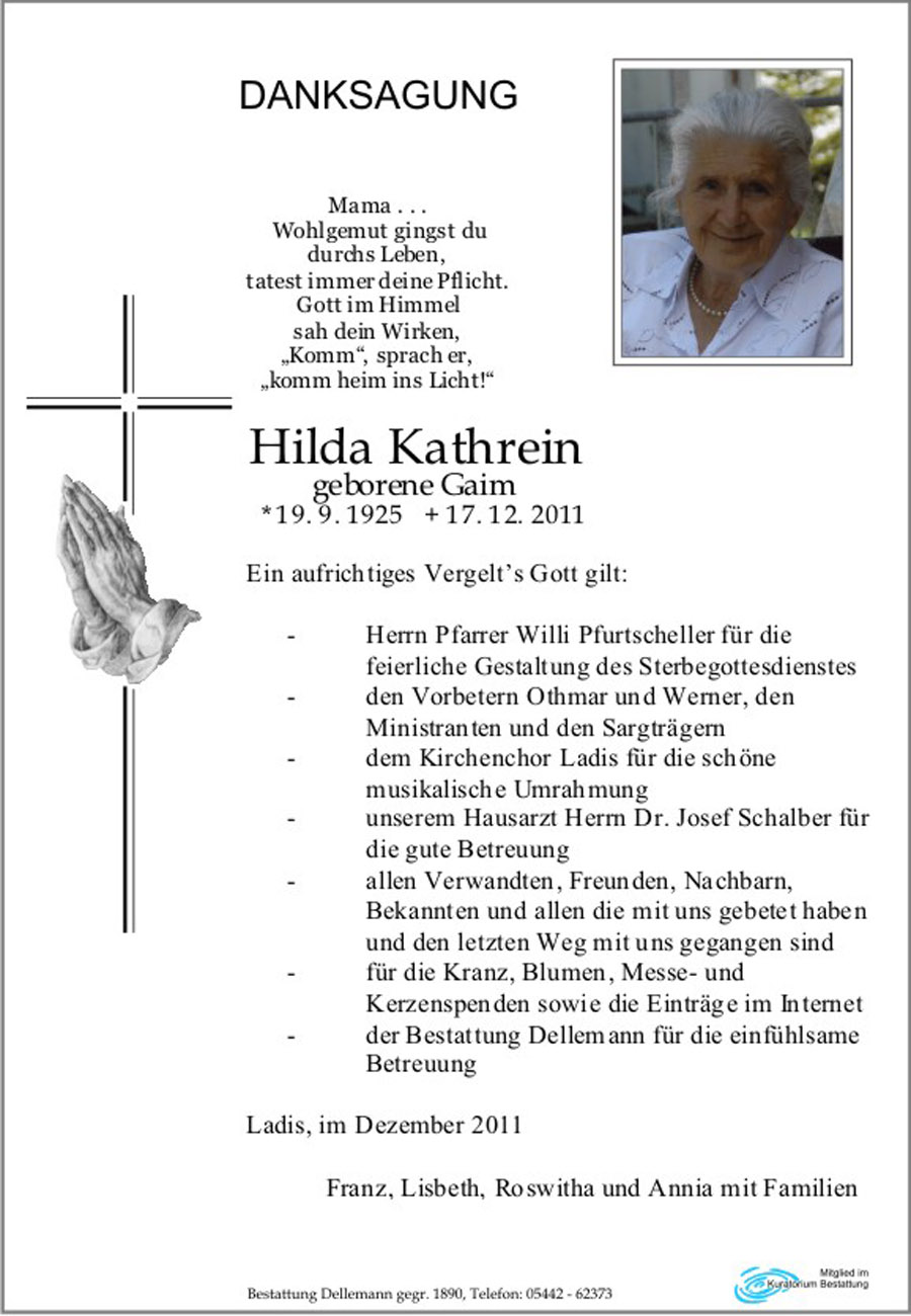   Hilda Kathrein