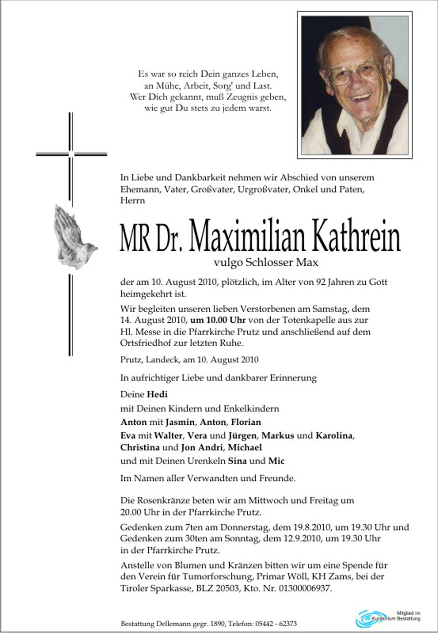   MR Dr. Maximilian Kathrein