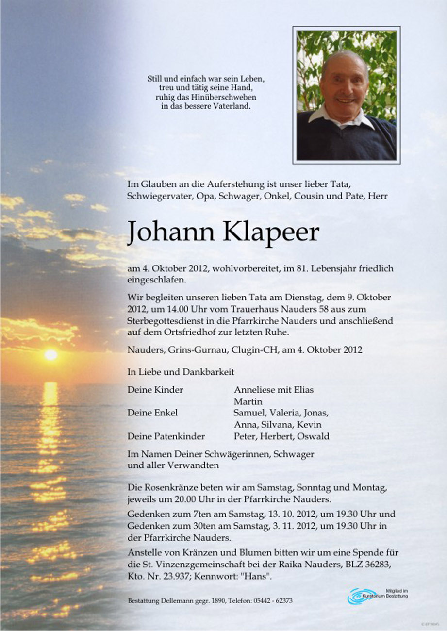   Johann Klapeer