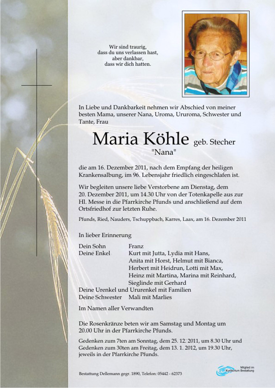   Maria Köhle