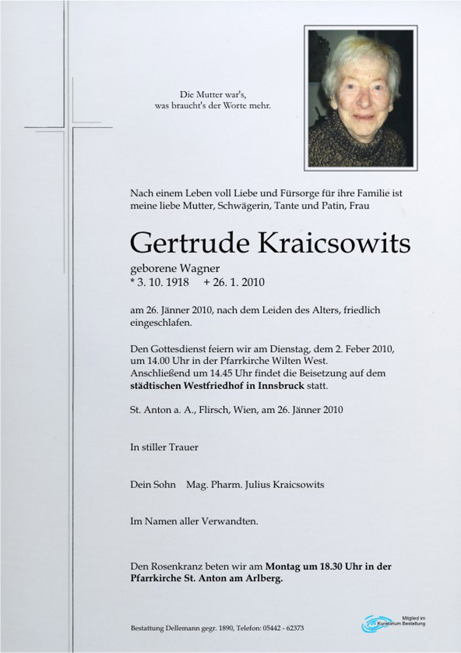   Gertrude Kraicsowits