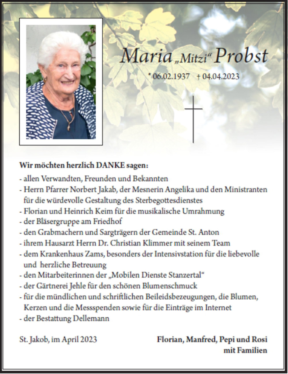 Maria "Mitzi" Probst 