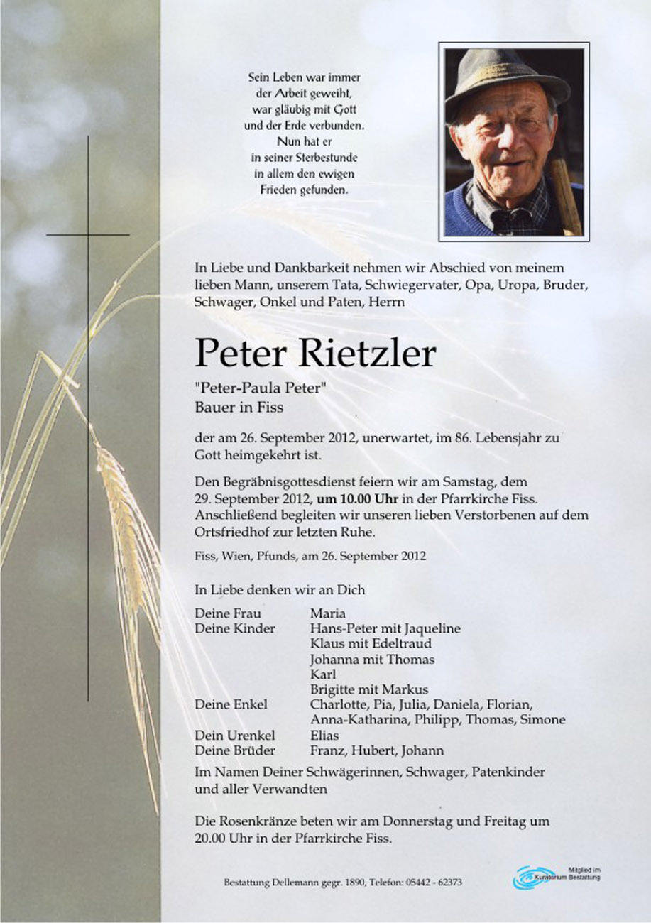   Peter Rietzler