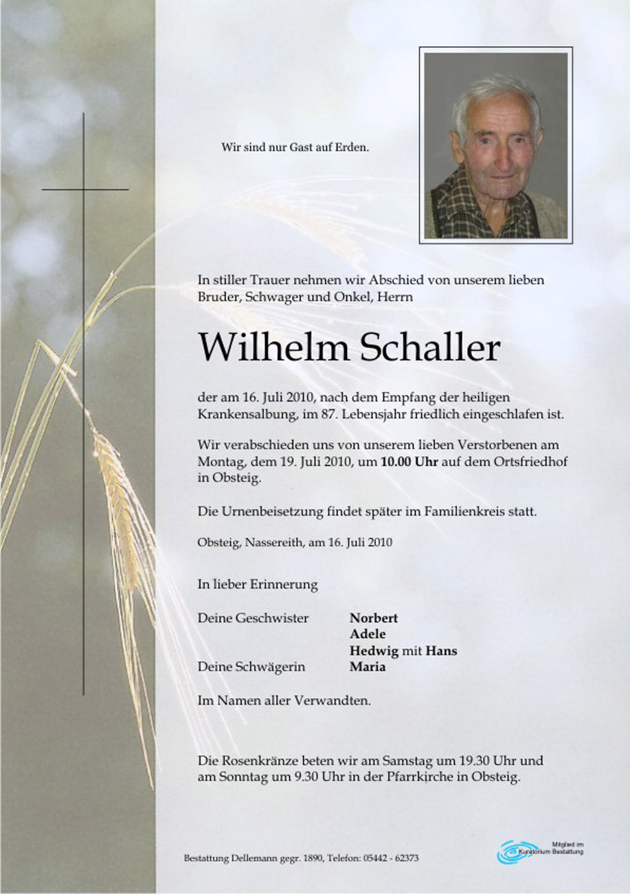   Wilhelm Schaller