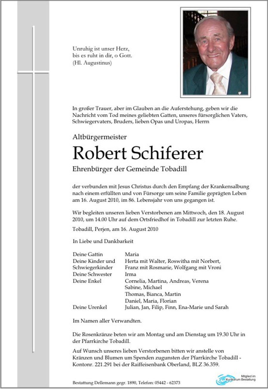   Altbürgermeister Robert Schiferer