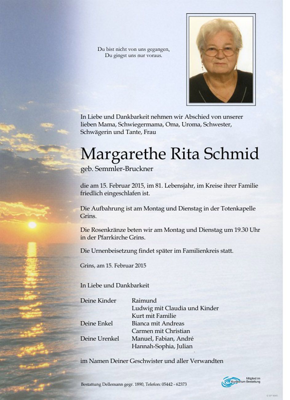 Margarethe Rita Schmid 
