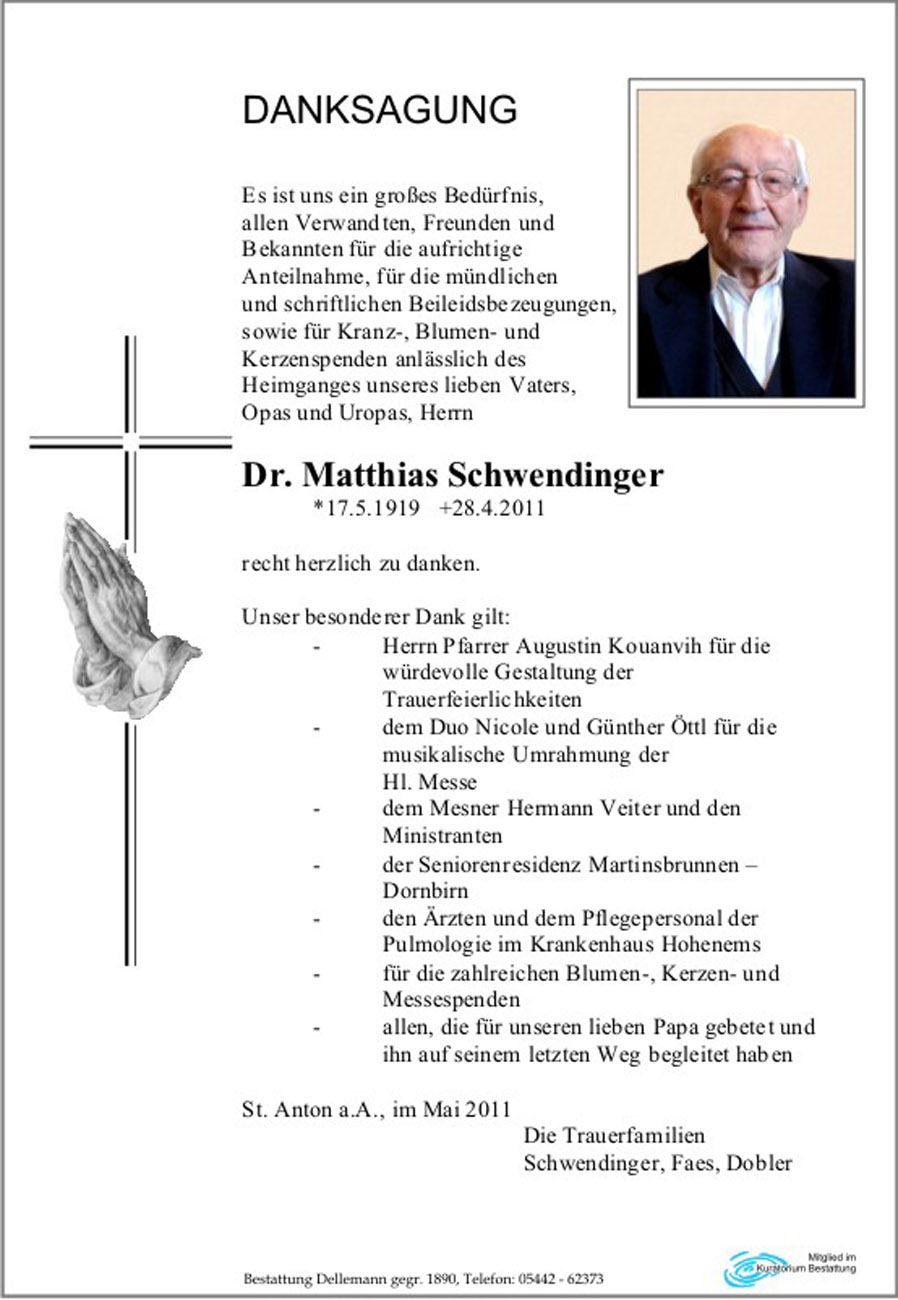   Dr. Matthias Schwendinger
