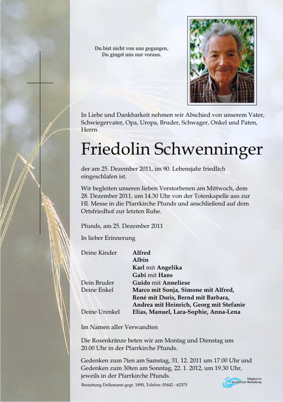   Friedolin Schwenninger