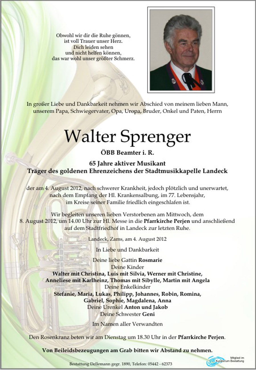   Walter Sprenger