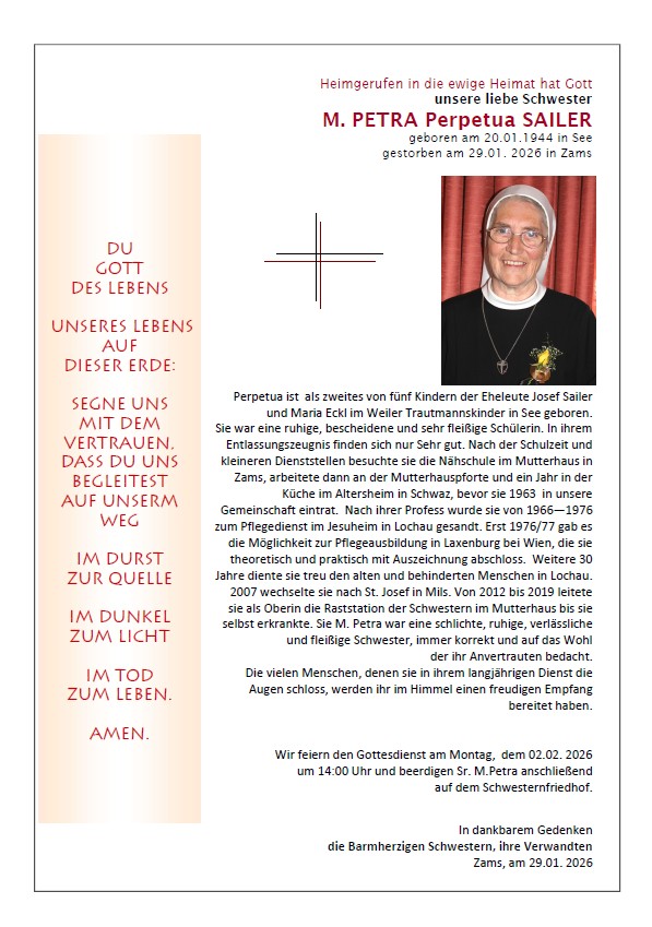 Sr. M. Petra Perpetua Sailer 