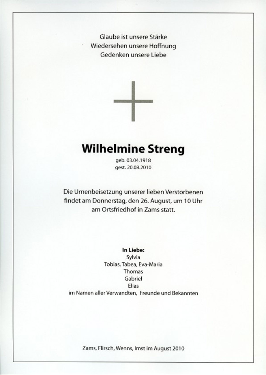   Wilhelmine Streng