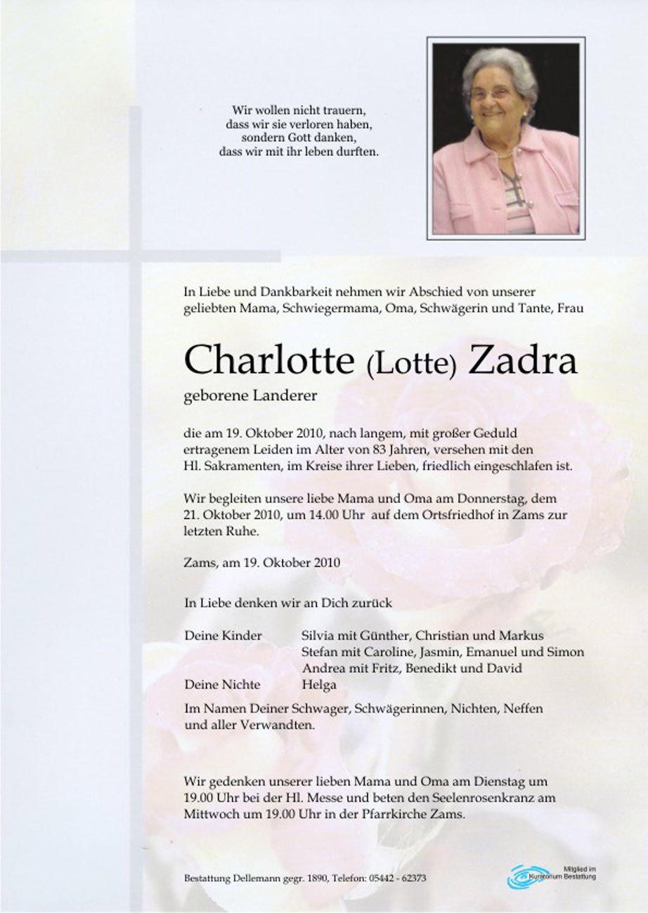   Charlotte (Lotte) Zadra