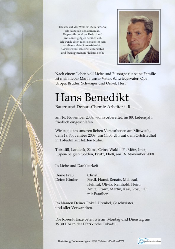    Hans Benedikt