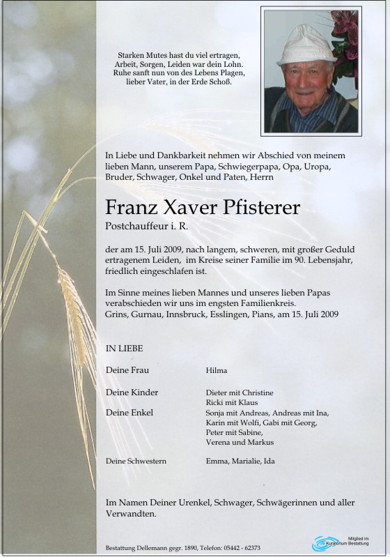    Franz Xaver Pfisterer